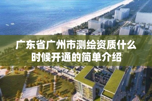 广东省广州市测绘资质什么时候开通的简单介绍