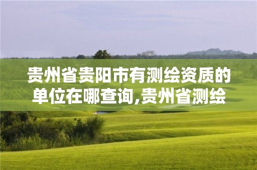 贵州省贵阳市有测绘资质的单位在哪查询,贵州省测绘公司名单。