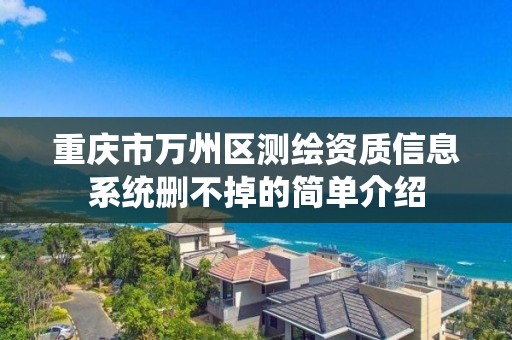 重庆市万州区测绘资质信息系统删不掉的简单介绍