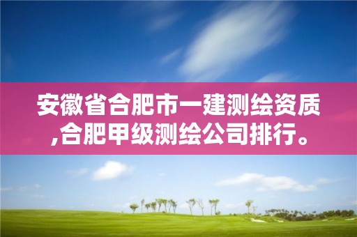 安徽省合肥市一建测绘资质,合肥甲级测绘公司排行。