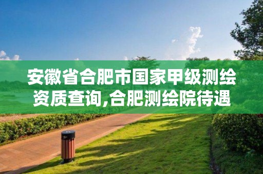 安徽省合肥市国家甲级测绘资质查询,合肥测绘院待遇怎么样。