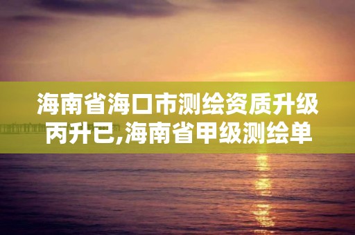 海南省海口市测绘资质升级丙升已,海南省甲级测绘单位。