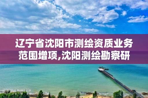 辽宁省沈阳市测绘资质业务范围增项,沈阳测绘勘察研究院有限公司。