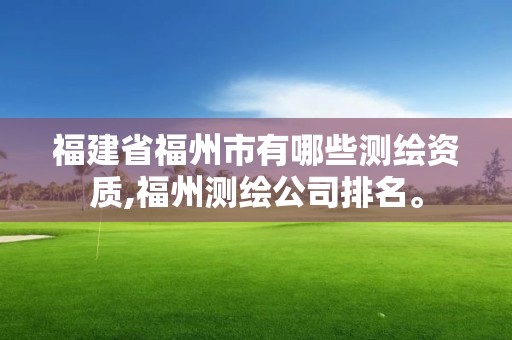 福建省福州市有哪些测绘资质,福州测绘公司排名。