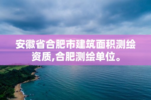 安徽省合肥市建筑面积测绘资质,合肥测绘单位。