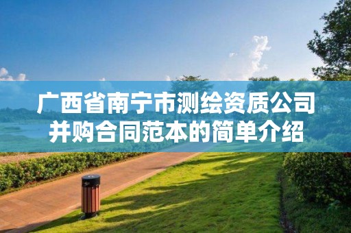 广西省南宁市测绘资质公司并购合同范本的简单介绍