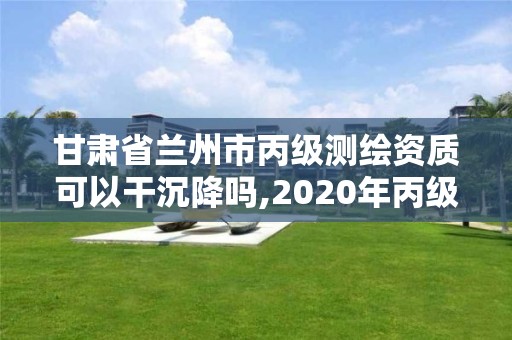 甘肃省兰州市丙级测绘资质可以干沉降吗,2020年丙级测绘资质会取消吗。