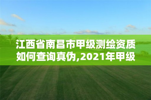 江西省南昌市甲级测绘资质如何查询真伪,2021年甲级测绘资质。