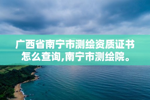 广西省南宁市测绘资质证书怎么查询,南宁市测绘院。