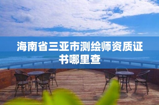 海南省三亚市测绘师资质证书哪里查