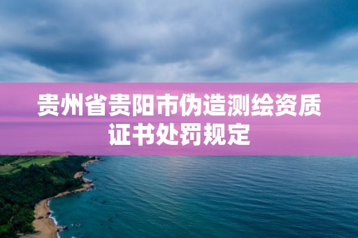 贵州省贵阳市伪造测绘资质证书处罚规定