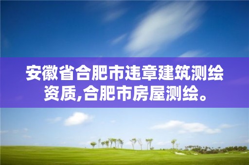 安徽省合肥市违章建筑测绘资质,合肥市房屋测绘。