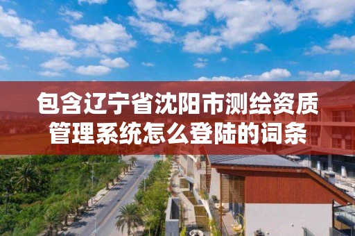 包含辽宁省沈阳市测绘资质管理系统怎么登陆的词条