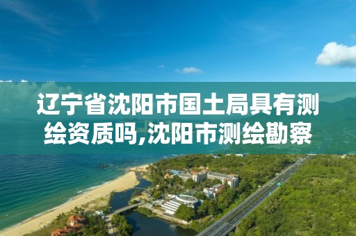 辽宁省沈阳市国土局具有测绘资质吗,沈阳市测绘勘察研究院。