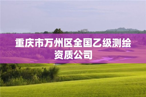 重庆市万州区全国乙级测绘资质公司