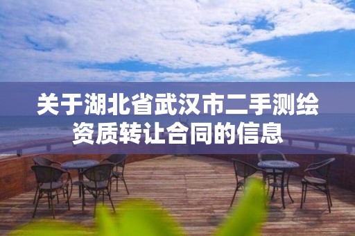 关于湖北省武汉市二手测绘资质转让合同的信息