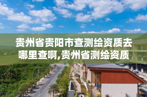 贵州省贵阳市查测绘资质去哪里查啊,贵州省测绘资质管理系统。