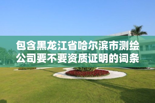 包含黑龙江省哈尔滨市测绘公司要不要资质证明的词条