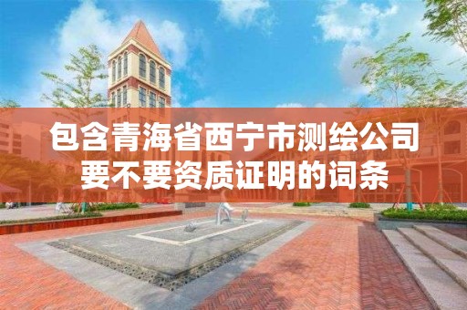 包含青海省西宁市测绘公司要不要资质证明的词条