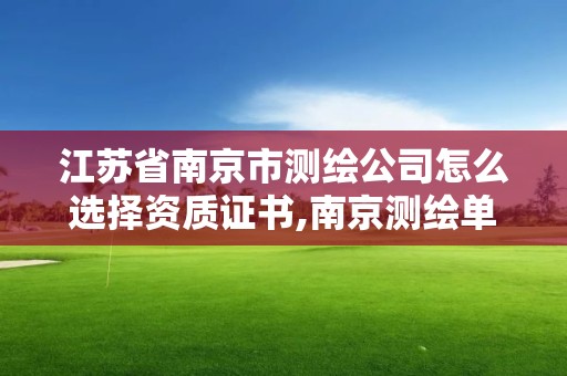 江苏省南京市测绘公司怎么选择资质证书,南京测绘单位。