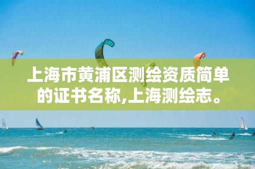 上海市黄浦区测绘资质简单的证书名称,上海测绘志。