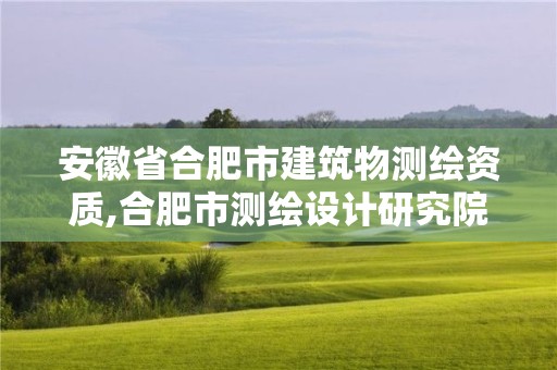 安徽省合肥市建筑物测绘资质,合肥市测绘设计研究院是国企吗。