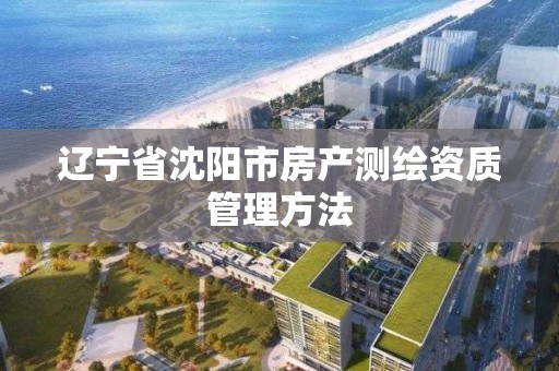 辽宁省沈阳市房产测绘资质管理方法