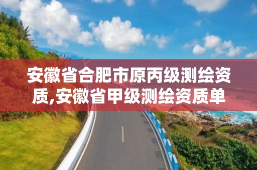 安徽省合肥市原丙级测绘资质,安徽省甲级测绘资质单位。