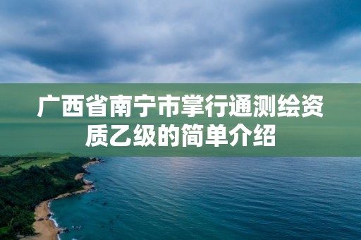 广西省南宁市掌行通测绘资质乙级的简单介绍