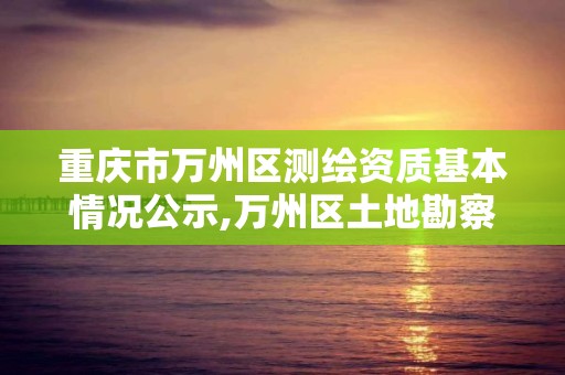 重庆市万州区测绘资质基本情况公示,万州区土地勘察测绘队。