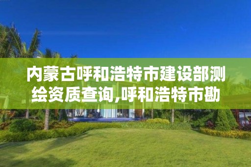 内蒙古呼和浩特市建设部测绘资质查询,呼和浩特市勘察测绘院。