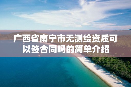 广西省南宁市无测绘资质可以签合同吗的简单介绍