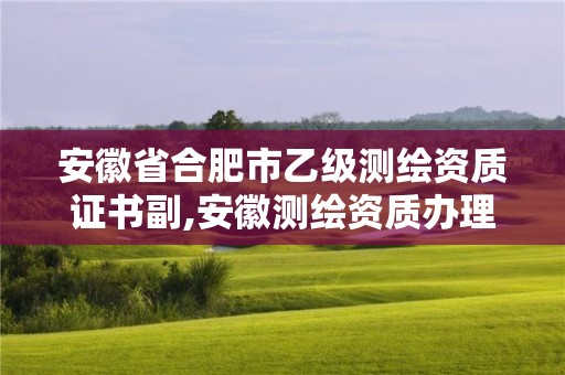 安徽省合肥市乙级测绘资质证书副,安徽测绘资质办理。