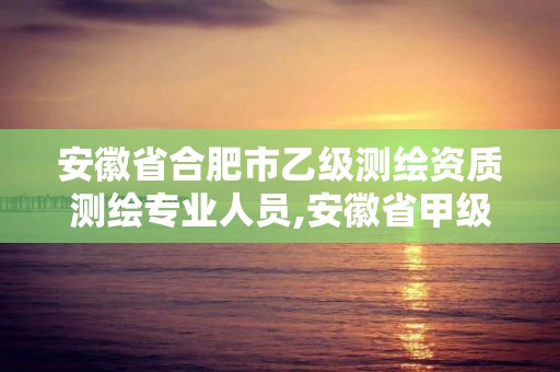 安徽省合肥市乙级测绘资质测绘专业人员,安徽省甲级测绘资质单位。