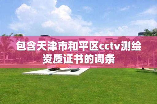 包含天津市和平区cctv测绘资质证书的词条