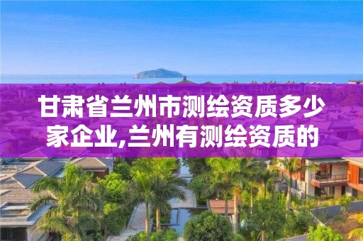 甘肃省兰州市测绘资质多少家企业,兰州有测绘资质的公司有。