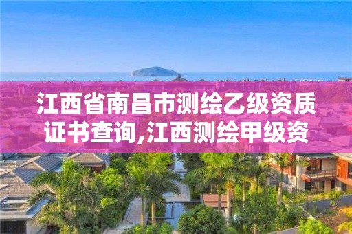 江西省南昌市测绘乙级资质证书查询,江西测绘甲级资质单位。