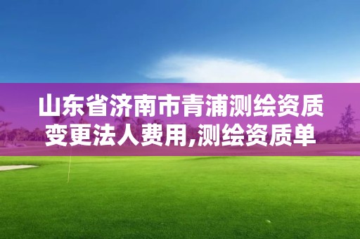 山东省济南市青浦测绘资质变更法人费用,测绘资质单位名称变更。