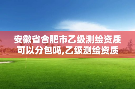 安徽省合肥市乙级测绘资质可以分包吗,乙级测绘资质可承接项目金额。