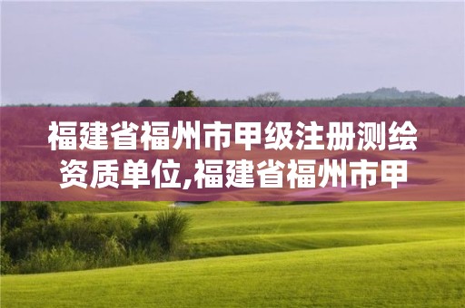 福建省福州市甲级注册测绘资质单位,福建省福州市甲级注册测绘资质单位名单。