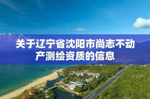 关于辽宁省沈阳市尚志不动产测绘资质的信息