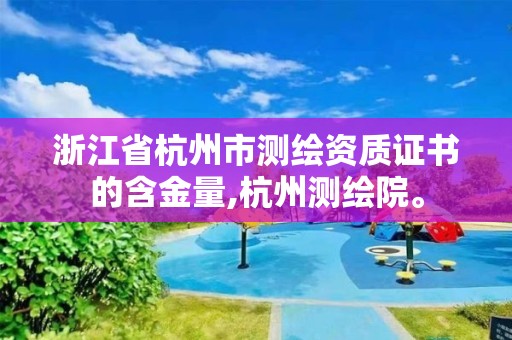 浙江省杭州市测绘资质证书的含金量,杭州测绘院。