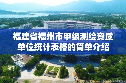 福建省福州市甲级测绘资质单位统计表格的简单介绍