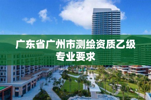 广东省广州市测绘资质乙级专业要求