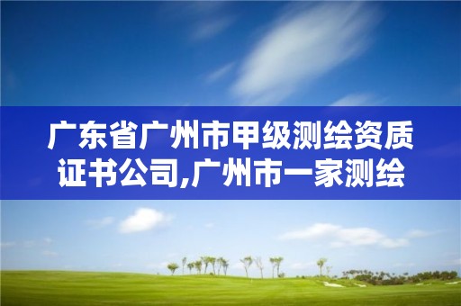 广东省广州市甲级测绘资质证书公司,广州市一家测绘资质单位。