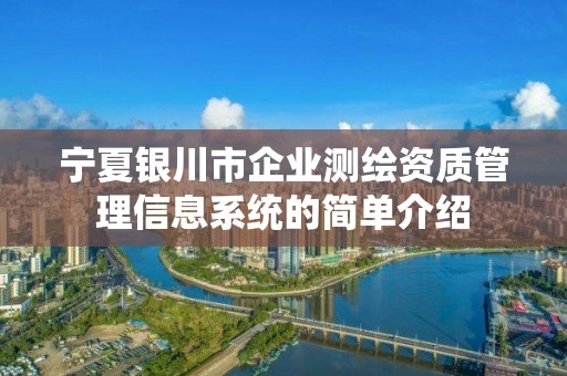 宁夏银川市企业测绘资质管理信息系统的简单介绍