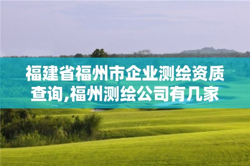 福建省福州市企业测绘资质查询,福州测绘公司有几家。