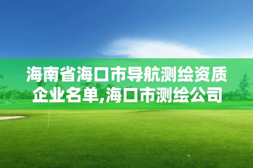 海南省海口市导航测绘资质企业名单,海口市测绘公司。