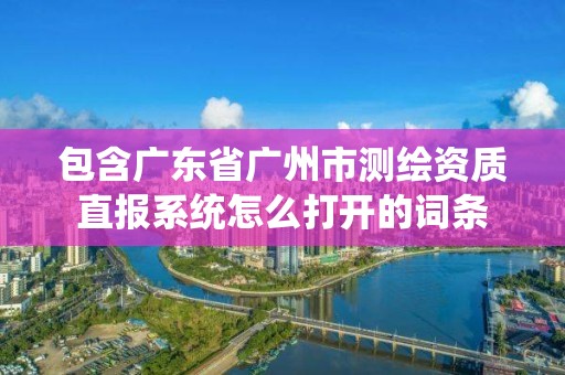 包含广东省广州市测绘资质直报系统怎么打开的词条