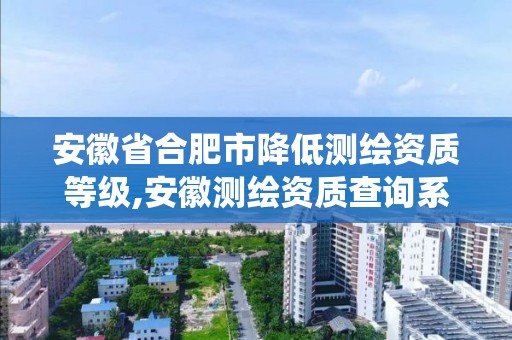 安徽省合肥市降低测绘资质等级,安徽测绘资质查询系统。